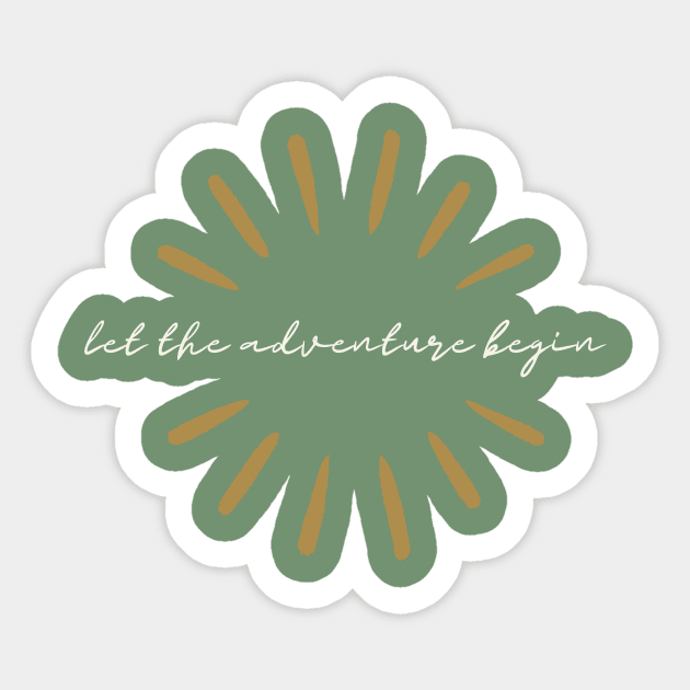 Adventure Begins Sticker by Delally